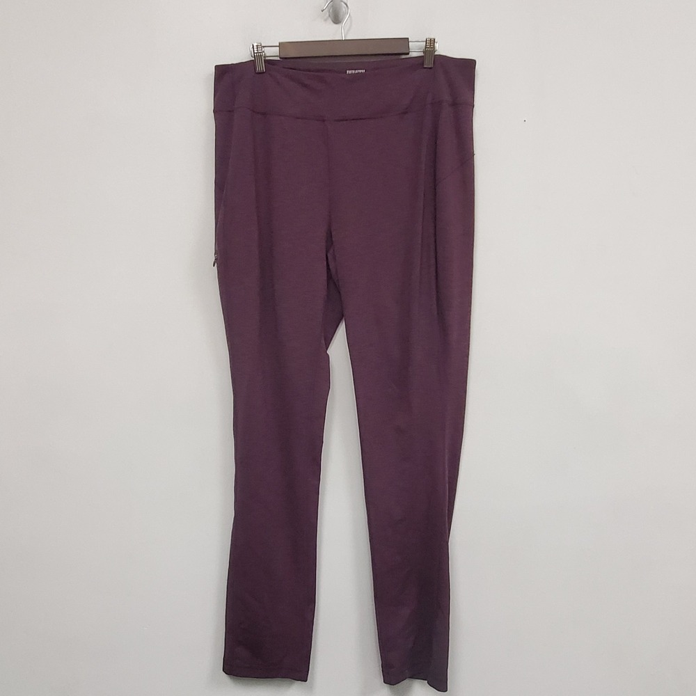 Duluth Womens‎ Pull On Athletic Yoga Pants Size XL x 33 Heathered Purple Stretch